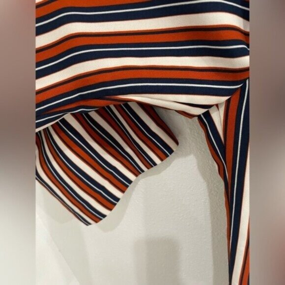 Zara High Rise Wide Leg Mod 70’s Crop Pants Striped Pockets Hippie Vintage - Picture 2 of 6